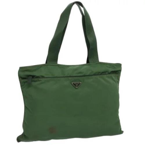 Prada Vintage Pre-owned Nylon totevskor Green, Dam