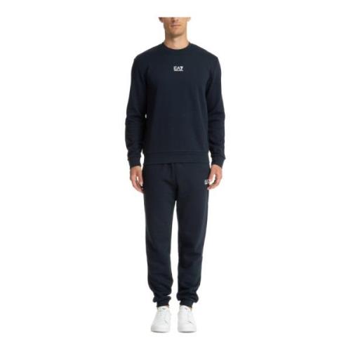 Emporio Armani EA7 Enfärgad Elastisk Midja Tracksuit med Fickor Blue, ...