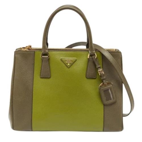 Prada Vintage Pre-owned Laeder totevskor Green, Dam