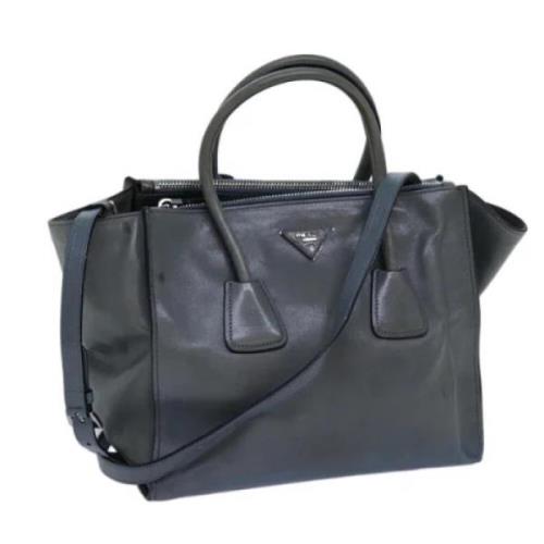 Prada Vintage Pre-owned Laeder handvskor Blue, Dam