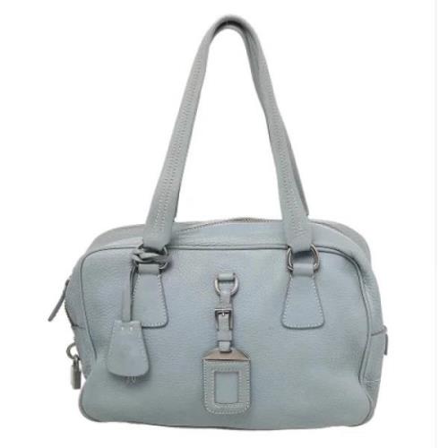 Prada Vintage Pre-owned Laeder crossbodyvskor Blue, Dam