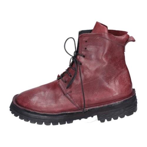 Moma Läder Ankelboots för Kvinnor Red, Dam