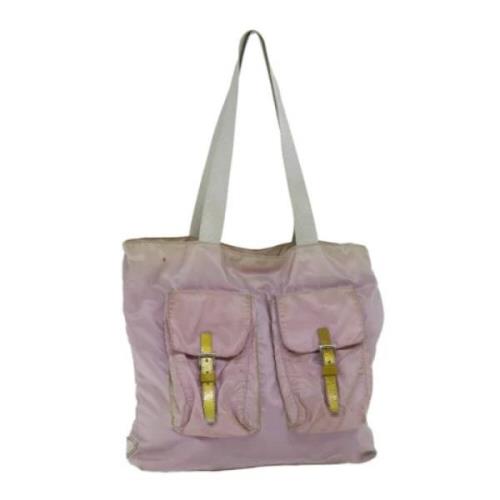 Prada Vintage Pre-owned Nylon totevskor Pink, Dam