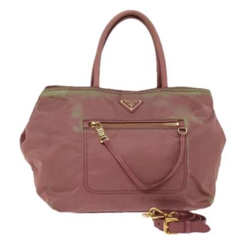 Prada Vintage Pre-owned Nylon totevskor Pink, Dam