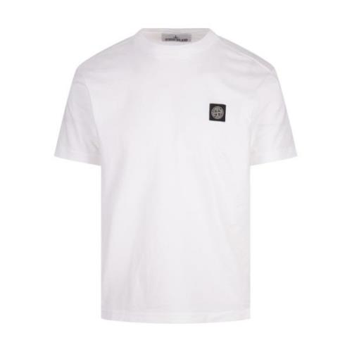 Stone Island Vit Bomull Jersey Slim Fit T-shirt White, Herr