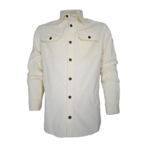 Paul & Shark Sammet Bomull Overshirt Vit Långärmad White, Herr