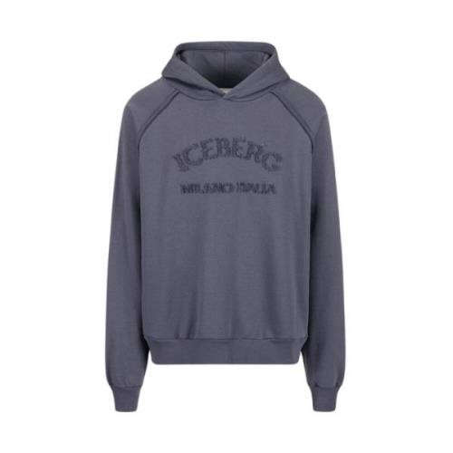 Iceberg Logo Hoodie Gray, Herr