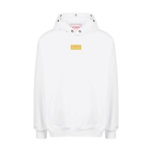 Iceberg Logo Hoodie White, Herr