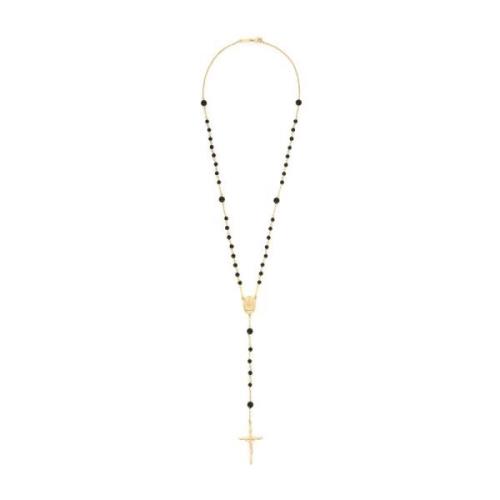 Dolce & Gabbana Mässingsrosary med Naturstenar Yellow, Dam