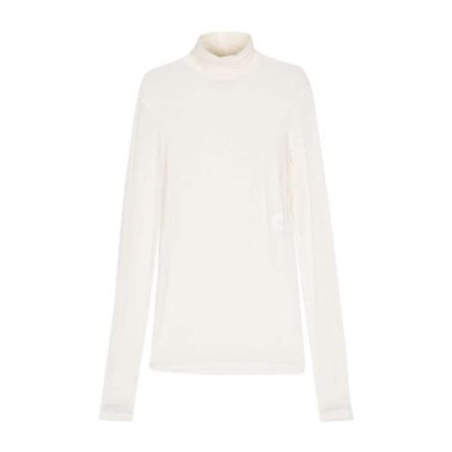 Alysi Kräm Beige Turtleneck Tröja White, Dam