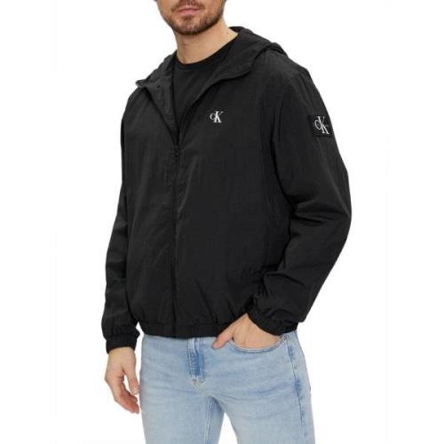 Calvin Klein Svart Windbreaker Jacka Black, Herr