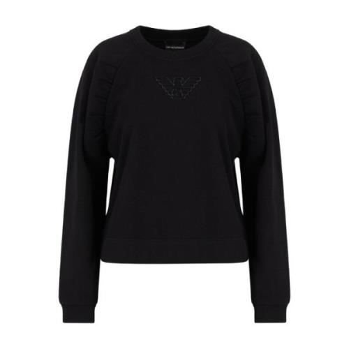 Emporio Armani Svart tröja med präglat logotyp Black, Dam