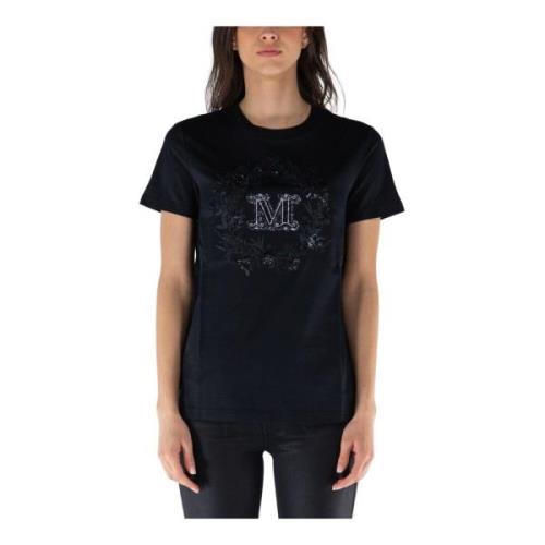 Max Mara Elmo Casual Bomull T-shirt Kvinnor Black, Dam