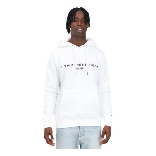 Tommy Hilfiger Vit Flex Logo Hoodie Casual Sweater White, Herr