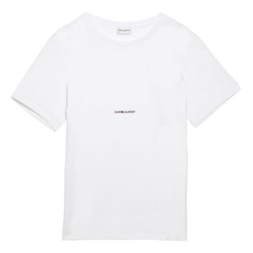 Saint Laurent Kortärmad Crew Neck T-shirt White, Herr