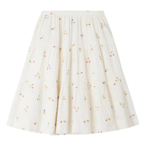 Bonpoint Flared Skirt White, Dam