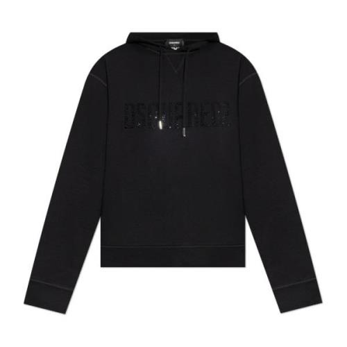 Dsquared2 Sweatshirt med logotyp Black, Dam