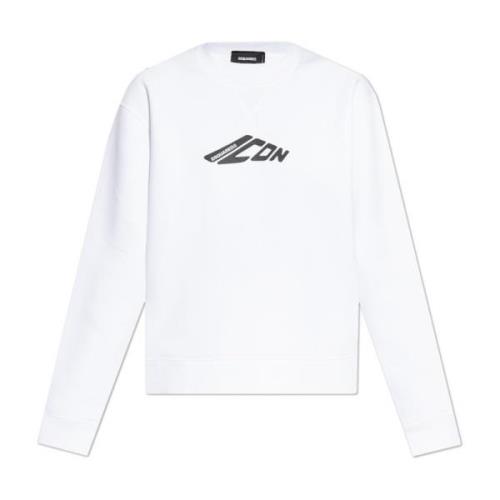 Dsquared2 Sweatshirt med logotyp White, Dam