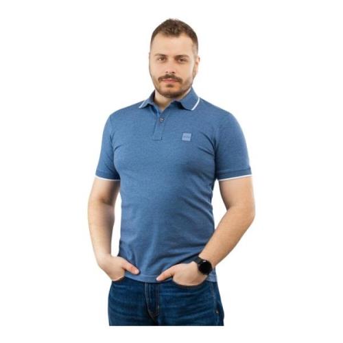 Hugo Boss Herr Polo Tröja Blå Bomull Blue, Herr