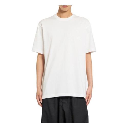 Y-3 Kärn Vit Tee med Fågelgrafik White, Herr