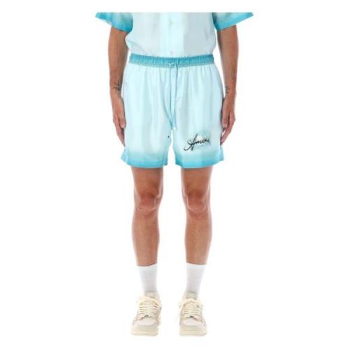 Amiri Silk Resort Club Cerulean Shorts Blue, Herr