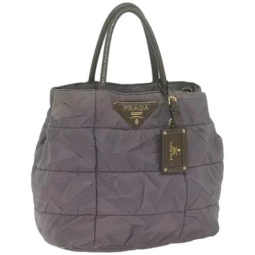 Prada Vintage Pre-owned Nylon handvskor Purple, Dam