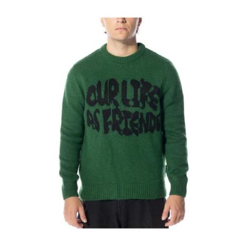 Olaf Hussein Round-neck Knitwear Green, Herr