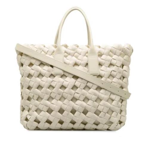 Bottega Veneta Vintage Pre-owned Laeder axelremsvskor Beige, Dam