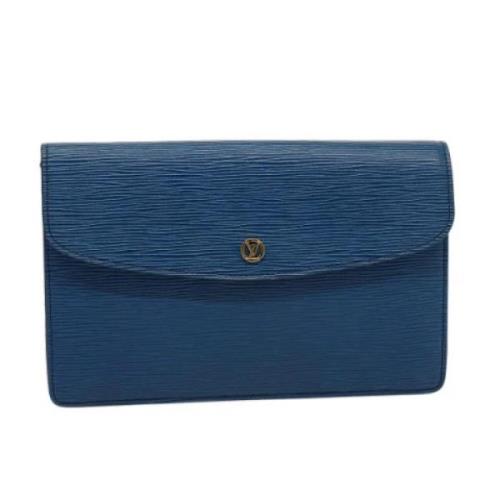 Louis Vuitton Vintage Pre-owned Laeder kuvertvskor Blue, Dam