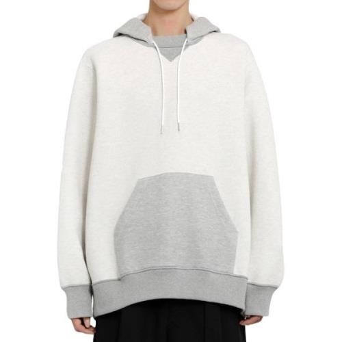 Sacai Grå Jersey Hoodie med Känguruficka Gray, Herr