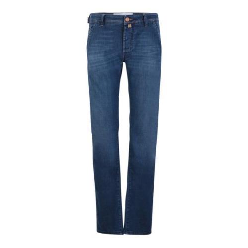 Jacob Cohën Blå Slim Fit Jeans Uppgradering Blue, Herr