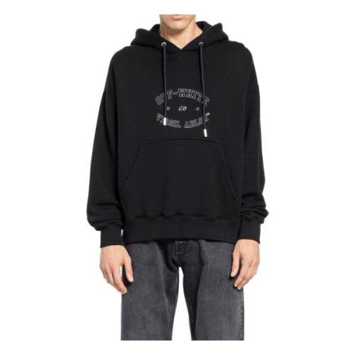 Off White College Skate Hoodie Svart - Vit Black, Herr