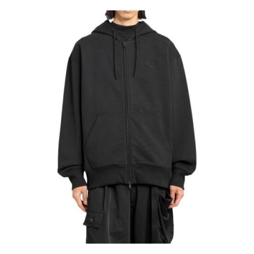 Y-3 Svart Zip Hoodie Oversize Black, Herr