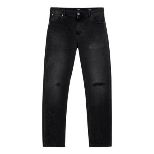 Balmain Regular Fit Denim Jeans Black, Herr