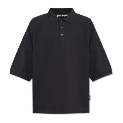 Palm Angels Polo med tryckt logotyp Black, Herr