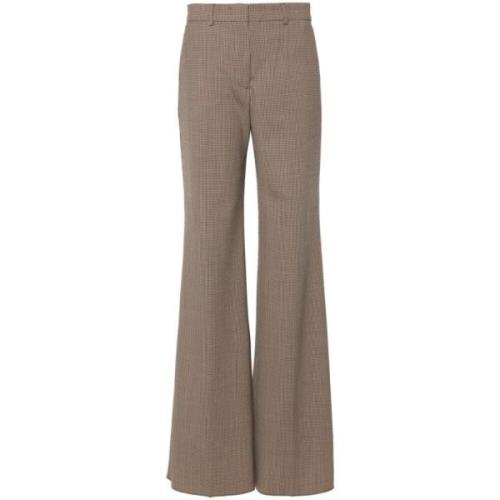 Sportmax Flared Leg Wool Blend Trousers Beige Beige, Dam