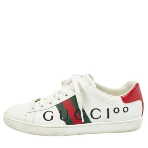 Gucci Vintage Pre-owned Laeder sneakers White, Dam