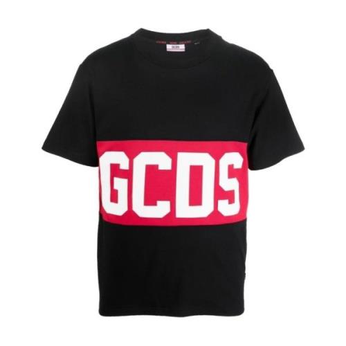 Gcds Svart Logo Regular Tee Black, Herr