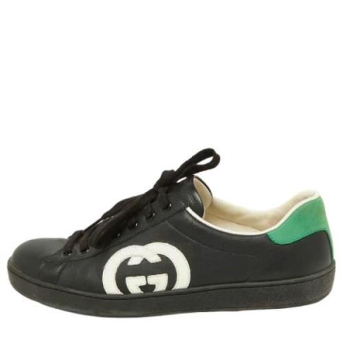 Gucci Vintage Pre-owned Laeder sneakers Black, Dam