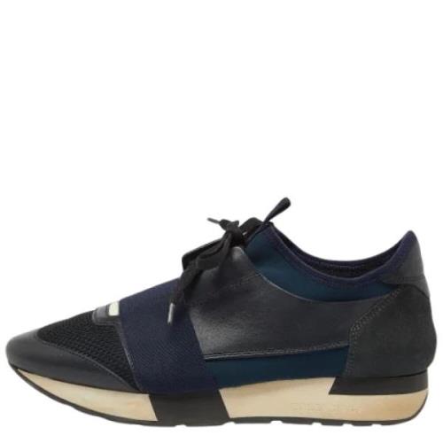 Balenciaga Vintage Pre-owned Laeder sneakers Blue, Dam