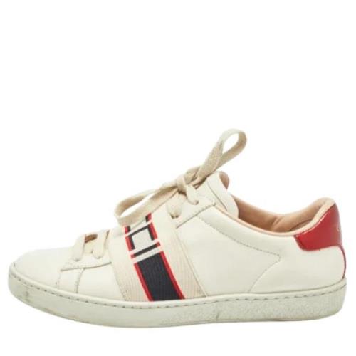 Gucci Vintage Pre-owned Laeder sneakers White, Dam