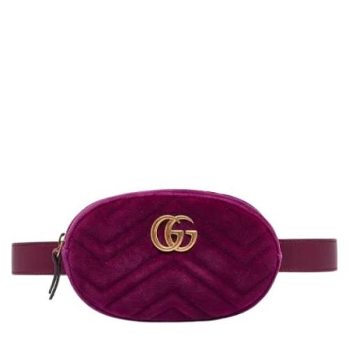 Gucci Vintage Pre-owned Sammet gucci-vskor Purple, Dam