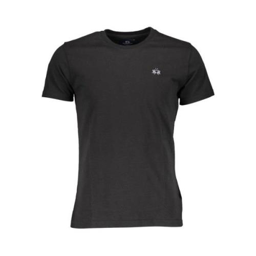 La Martina Elegant Broderad Svart Bomull T-shirt Black, Dam