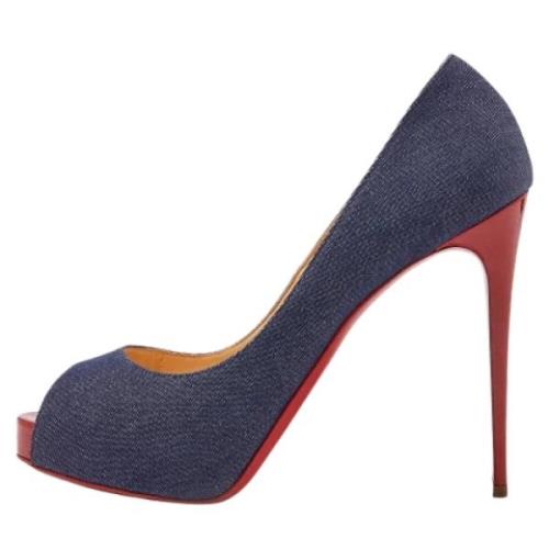 Christian Louboutin Pre-owned Pre-owned Denim klackskor Blue, Dam