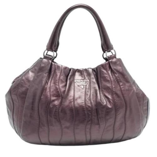 Prada Vintage Pre-owned Laeder handvskor Purple, Dam