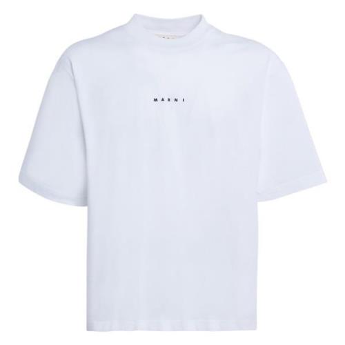 Marni bomull t-shirt med logotyp White, Herr