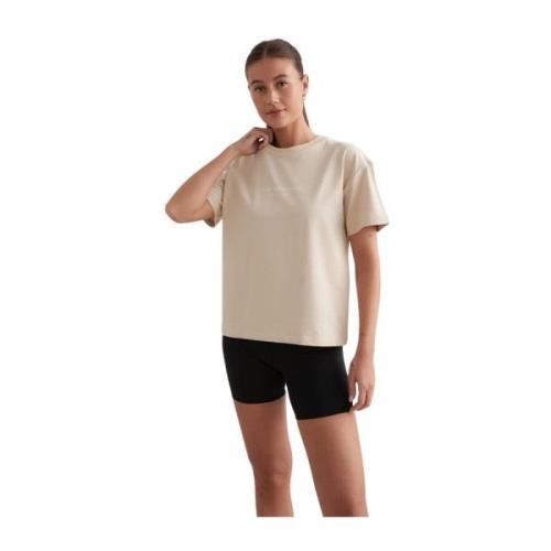 Aim'n Serif Boxy T-shirt Beige, Dam