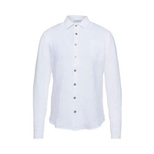 Alpha Studio Vit Linneskjorta Casual Elegans White, Herr