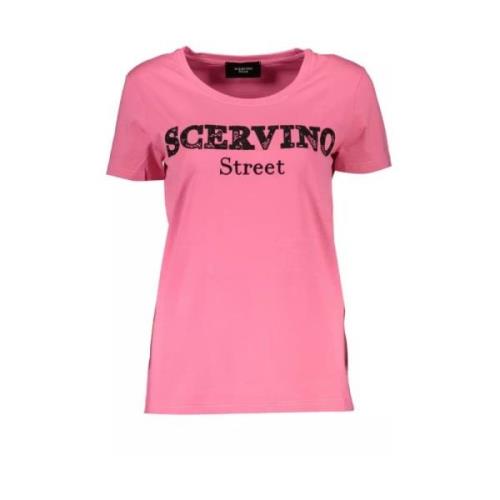 Ermanno Scervino Chic Pink Broderad T-shirt med kontrasterande detalje...