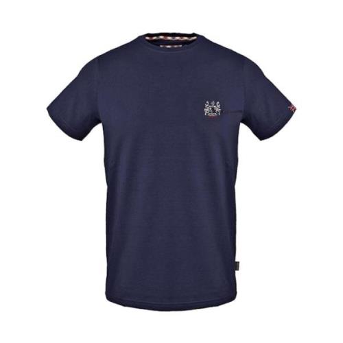 Aquascutum Blå Bomull Logo T-shirt Blue, Herr